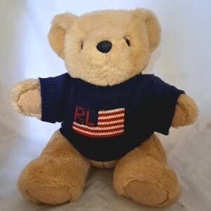 Plush Teddy Bear with Navy Sweater